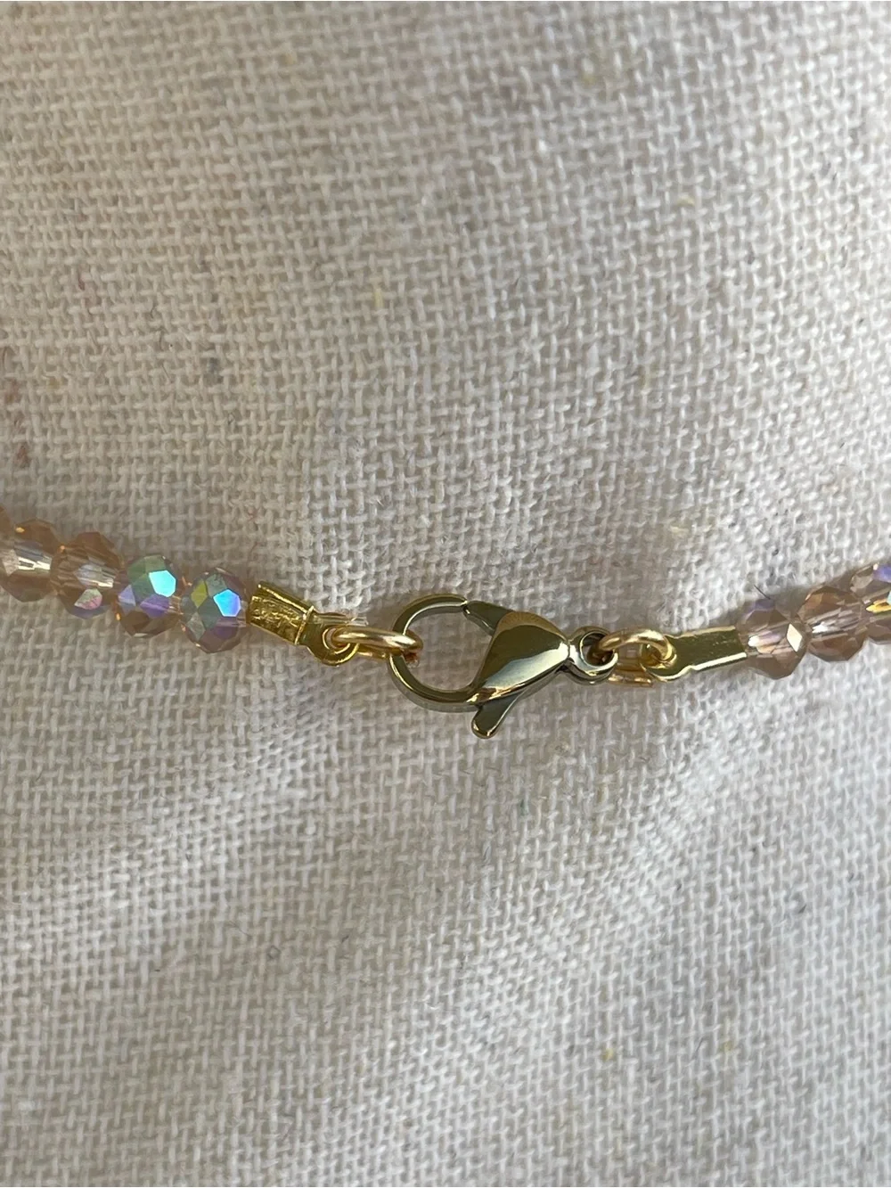 Navy Blue Gold Stone Necklace Gold Tone Wire Wrapping and Champagne Glass Beads